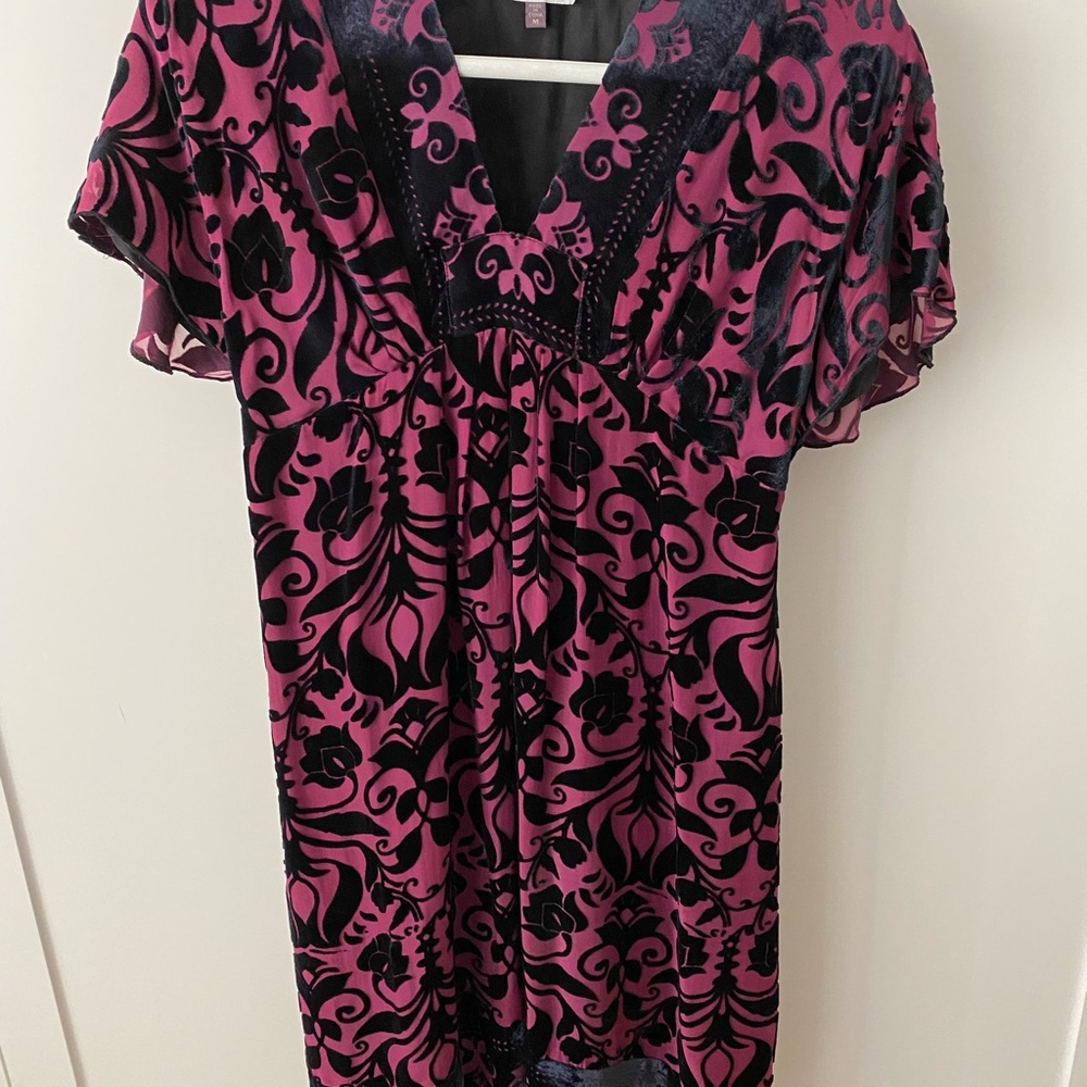 Hale Bob X A Pea in the Pod velvet burnout cocktail dress, maternity dress M